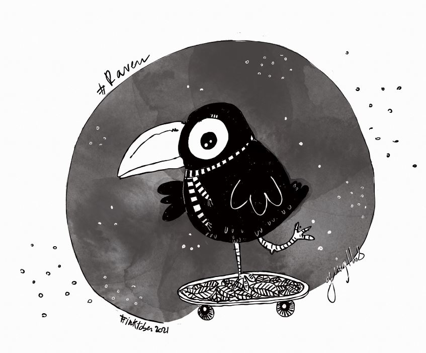 Raven, la piccola skater! (inktober&nbsp;2021)