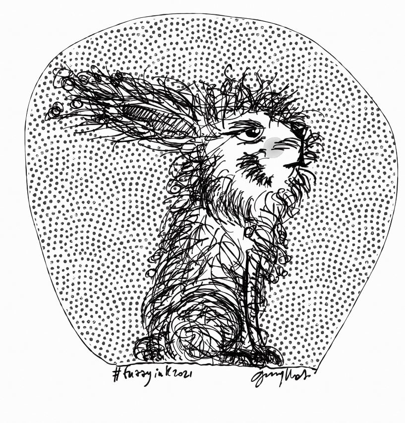 Fuzzy, il coniglio spettinato&nbsp;(inktober)